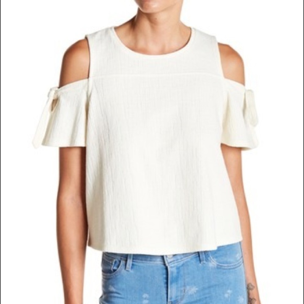Madewell Skylark Cold Shoulder Tee Bleached Linen